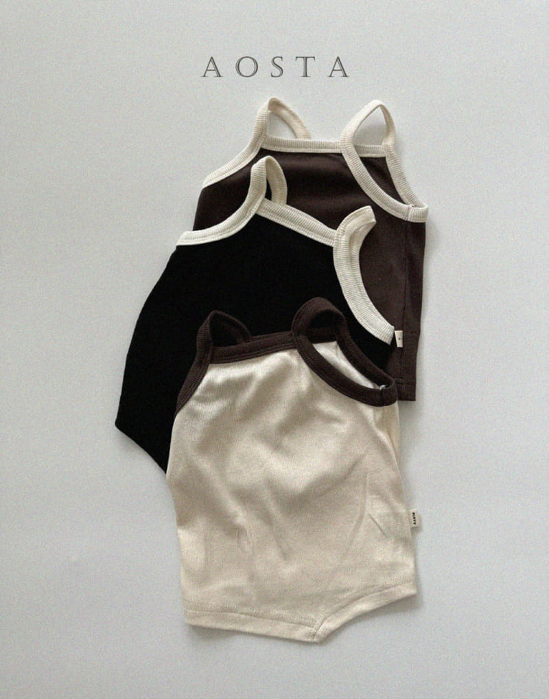 Aosta - Korean Children Fashion - #childofig - Rib String Sleeveless Tee - 2
