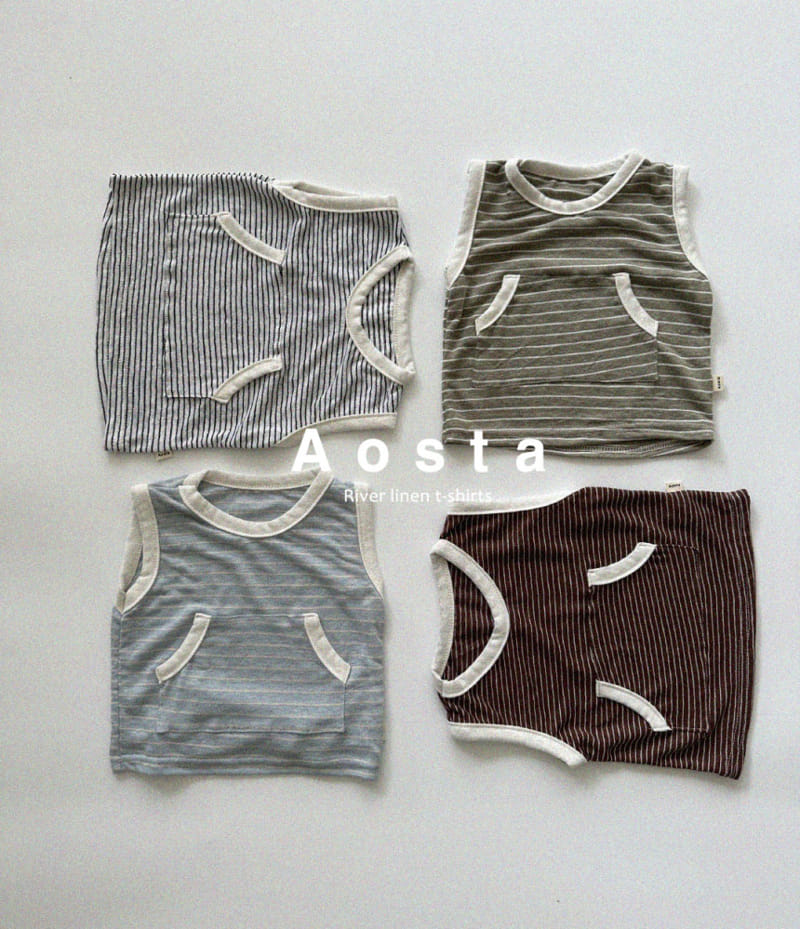 Aosta - Korean Children Fashion - #childrensboutique - River Linen Sleeveless Tee