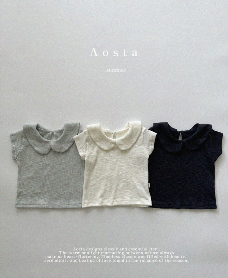 Aosta - Korean Children Fashion - #childrensboutique - Round Collar Tee
