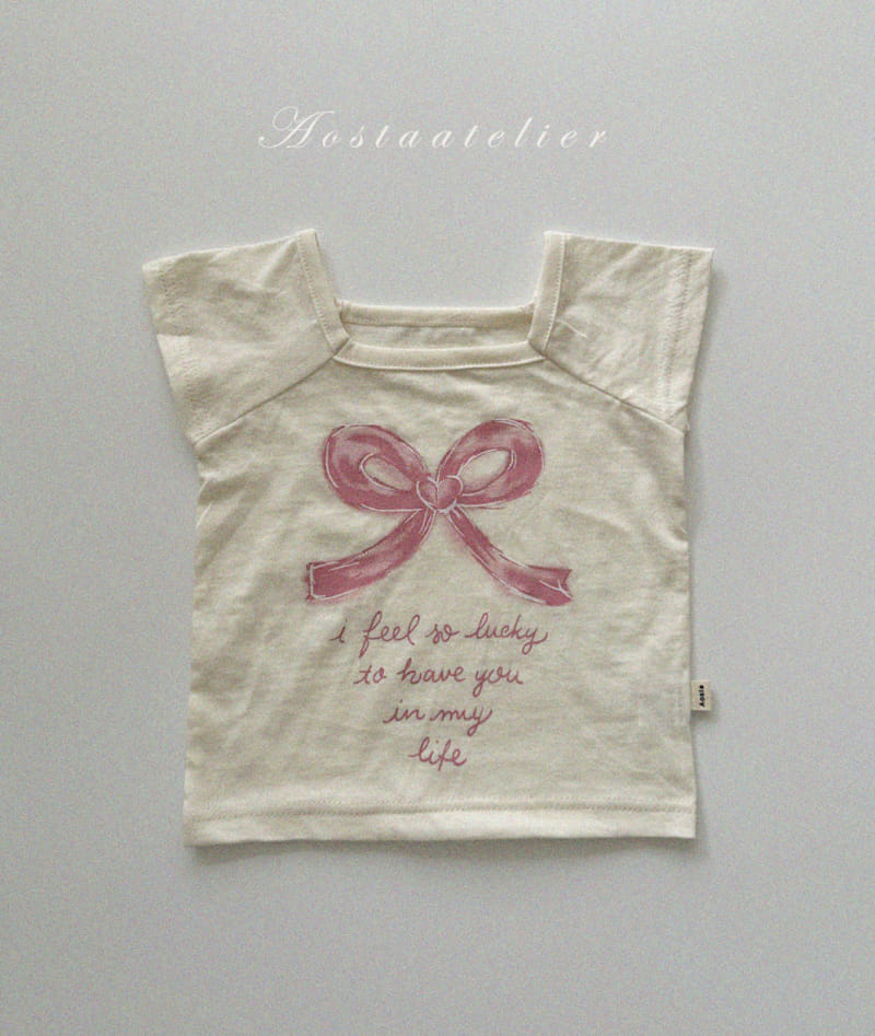 Aosta - Korean Children Fashion - #designkidswear - Heart Ribbon Tee - 10