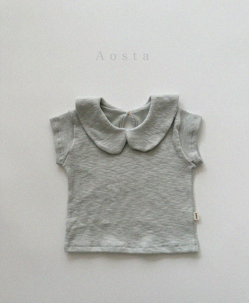 Aosta - Korean Children Fashion - #discoveringself - Round Collar Tee - 3