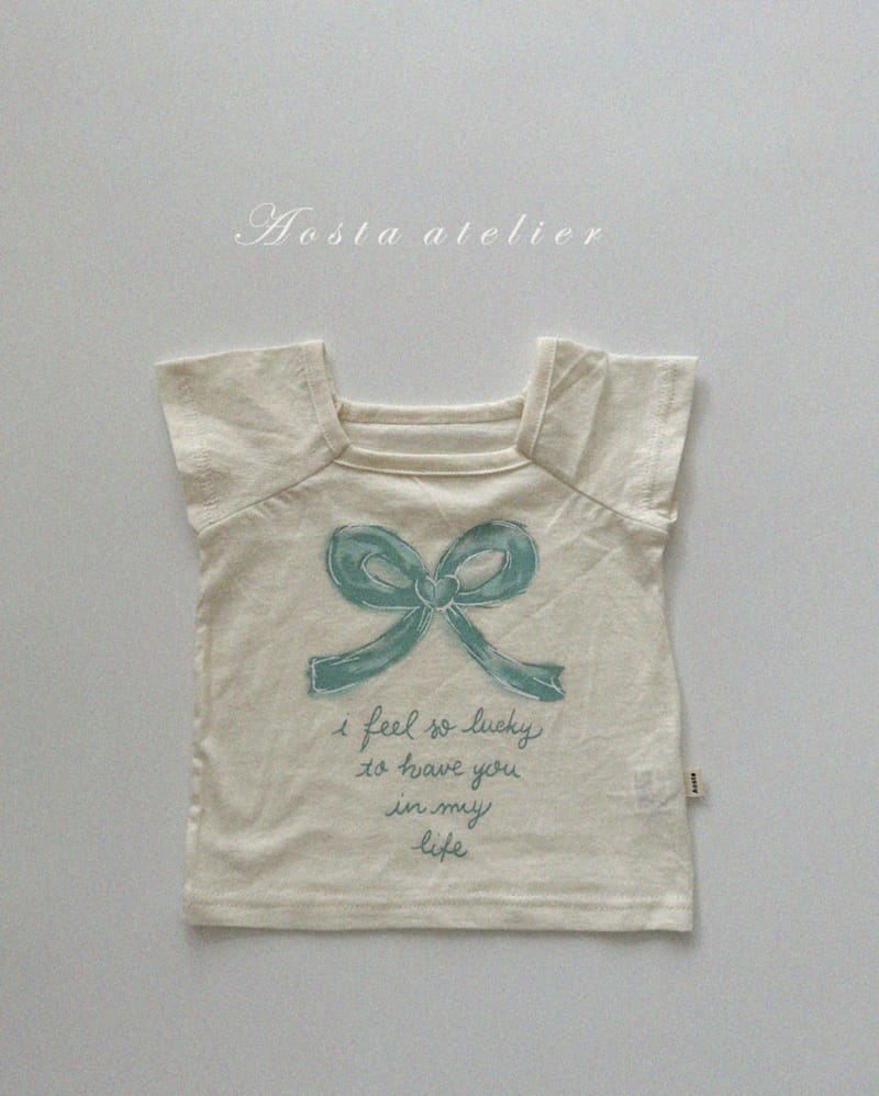 Aosta - Korean Children Fashion - #littlefashionista - Heart Ribbon Tee - 4