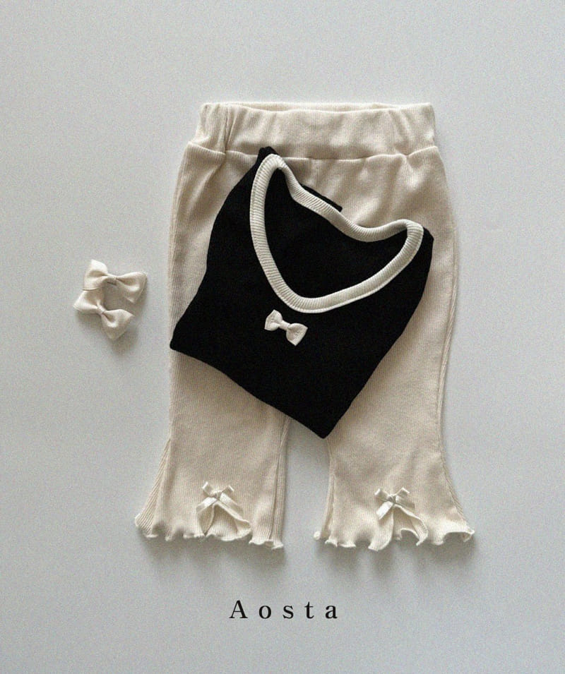 Aosta - Korean Children Fashion - #magicofchildhood - Rib Ribbon Tee - 4