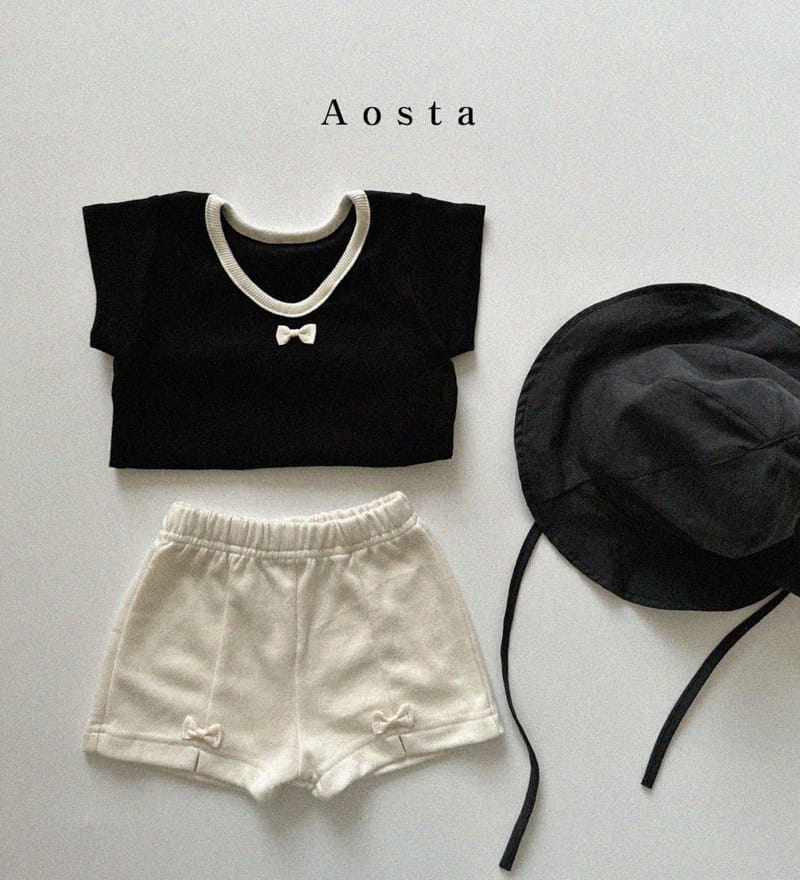 Aosta - Korean Children Fashion - #prettylittlegirls - Rib Ribbon Tee - 5