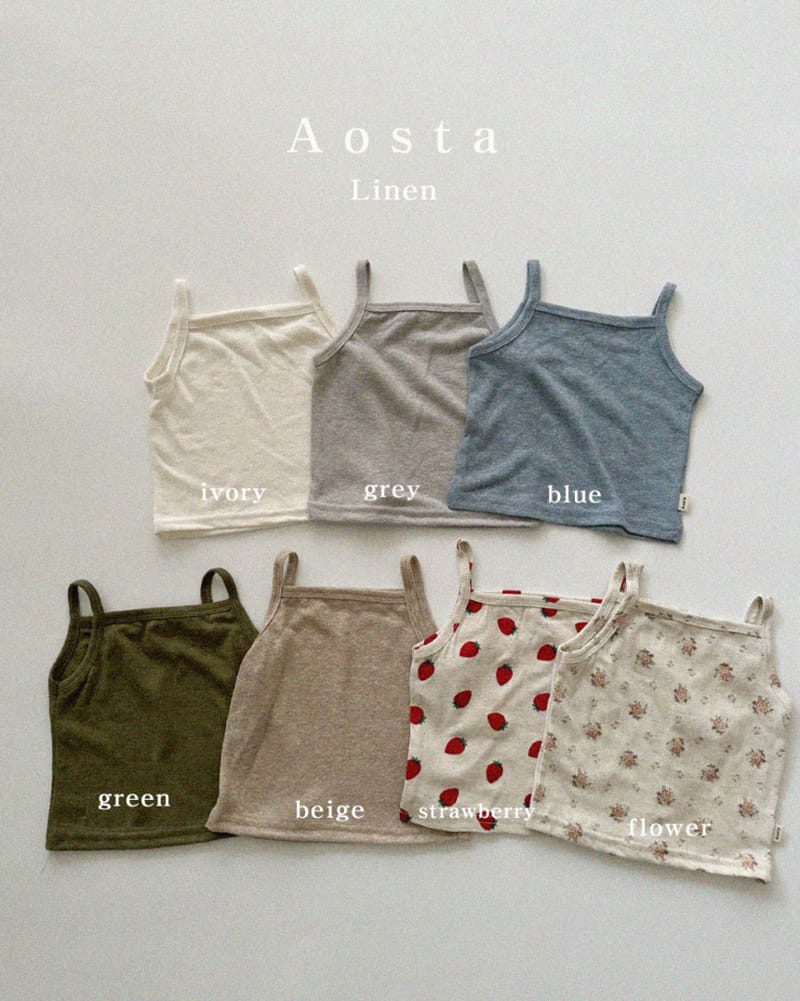 Aosta - Korean Children Fashion - #stylishchildhood - Linen Sleeveless Tee - 3