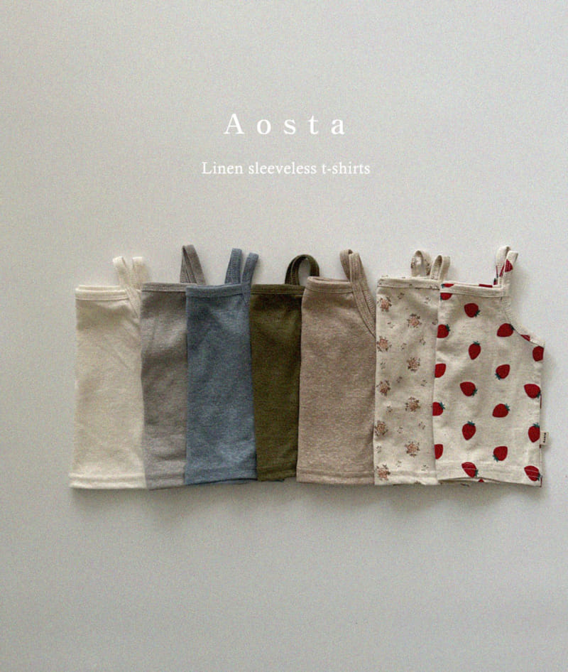 Aosta - Korean Children Fashion - #todddlerfashion - Linen Sleeveless Tee