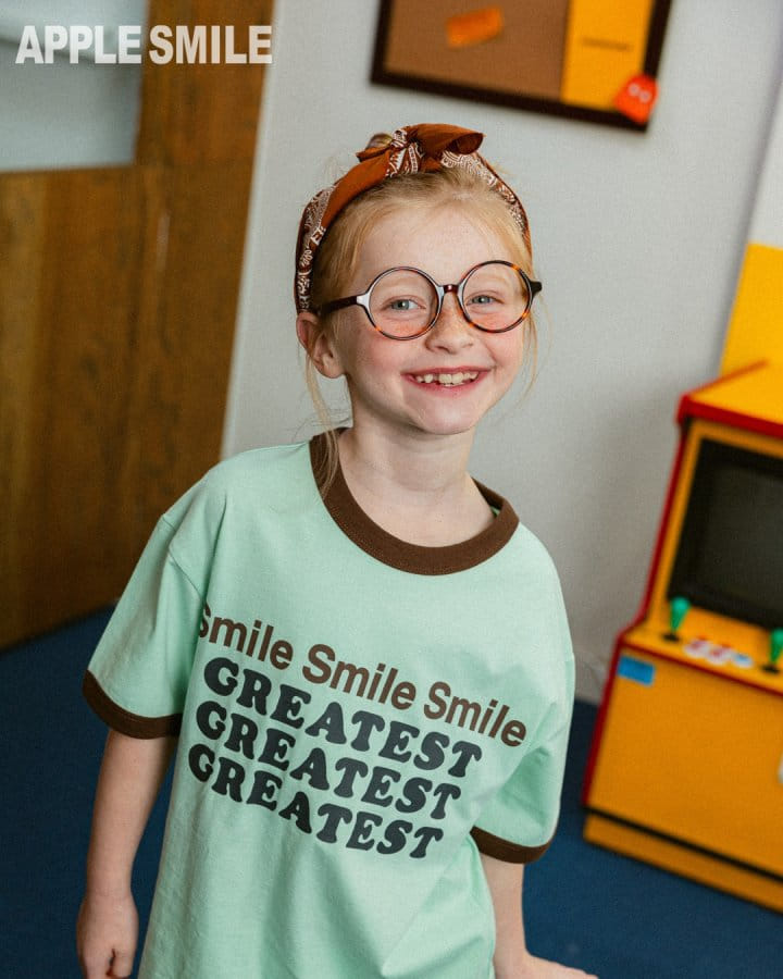 Apple Smile - Korean Children Fashion - #kidsstore - Pastel Tee - 4