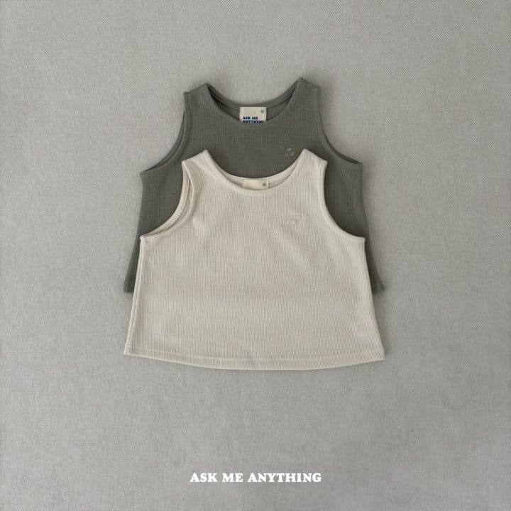 Ask Me Anything - Korean Children Fashion - #childofig - Super Waffle Sleeveless Tee - 5