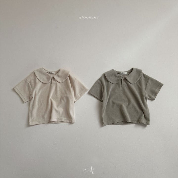 Atomeme - Korean Baby Fashion - #babyoutfit - Curve Terry Short Sleeve Tee - 4
