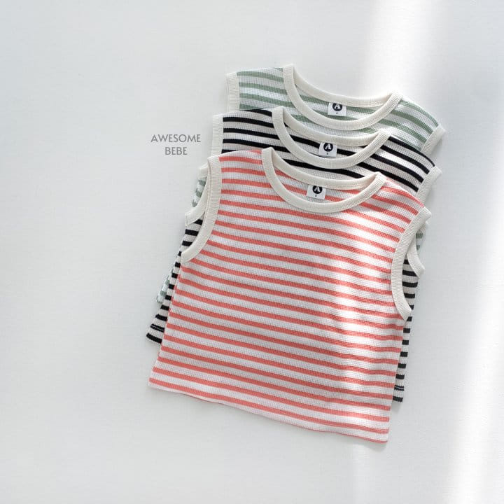 Awesome Bebe - Korean Children Fashion - #Kfashion4kids - ST Waffle Sleeveless Tee - 7