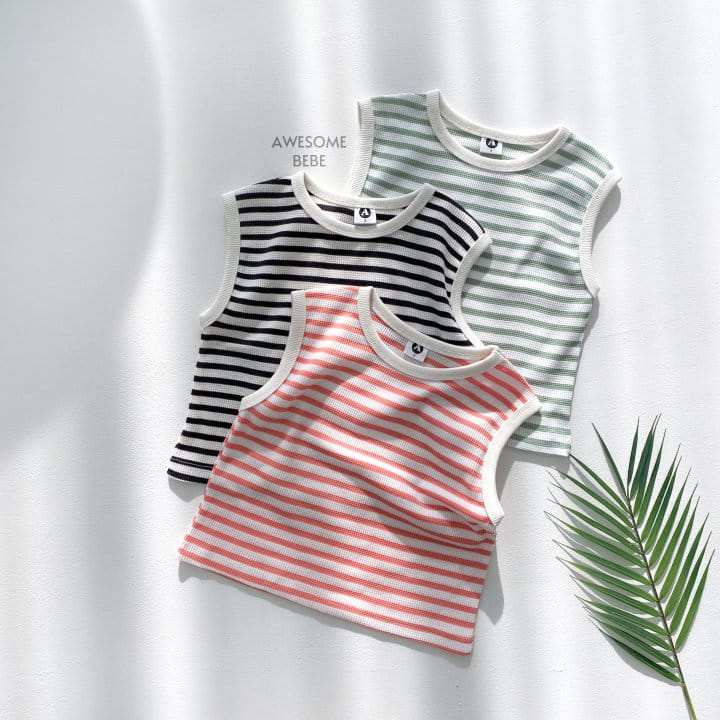 Awesome Bebe - Korean Children Fashion - #designkidswear - ST Waffle Sleeveless Tee