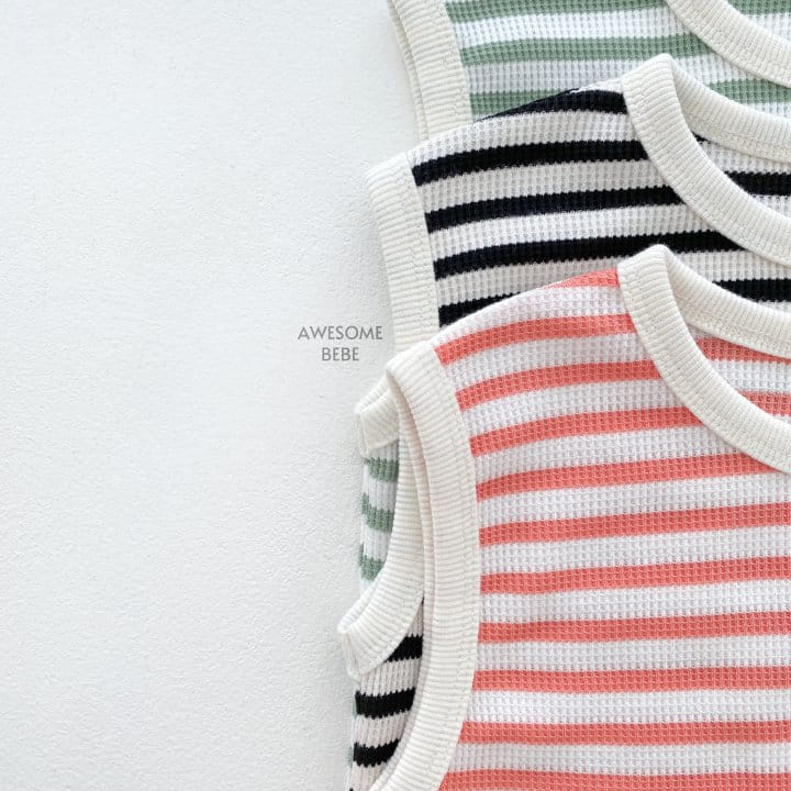 Awesome Bebe - Korean Children Fashion - #littlefashionista - ST Waffle Sleeveless Tee - 8