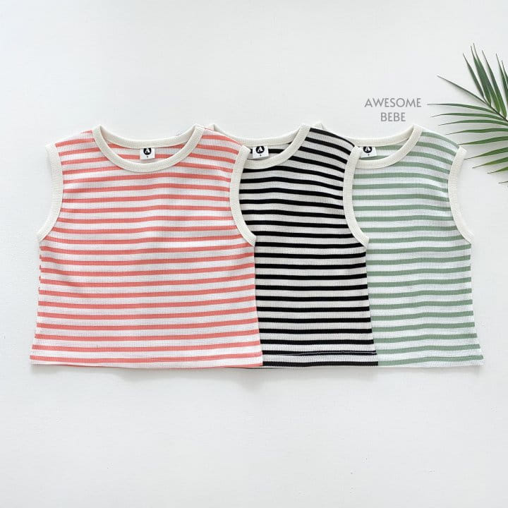 Awesome Bebe - Korean Children Fashion - #magicofchildhood - ST Waffle Sleeveless Tee - 9