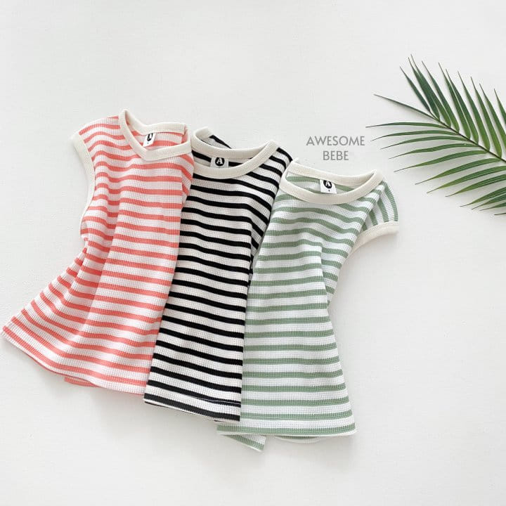 Awesome Bebe - Korean Children Fashion - #minifashionista - ST Waffle Sleeveless Tee - 10