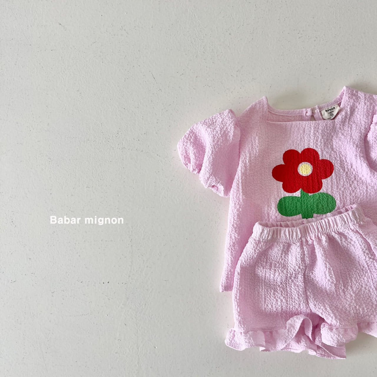 Babar Mignon - Korean Children Fashion - #Kfashion4kids - Embossing Top Bottom Set - 11