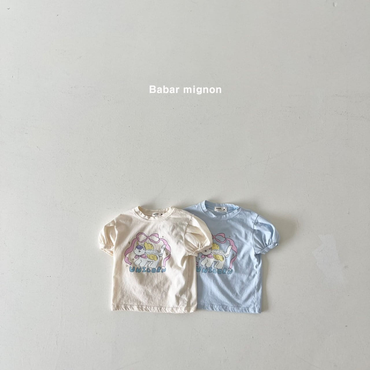 Babar Mignon - Korean Children Fashion - #discoveringself - Unicorn Puff Tee