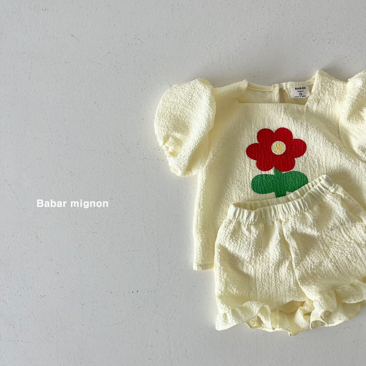 Babar Mignon - Korean Children Fashion - #fashionkids - Embossing Top Bottom Set - 7