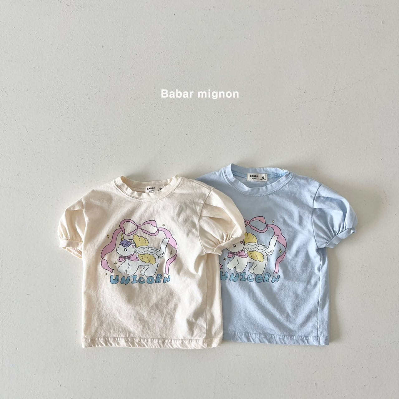 Babar Mignon - Korean Children Fashion - #fashionkids - Unicorn Puff Tee - 2
