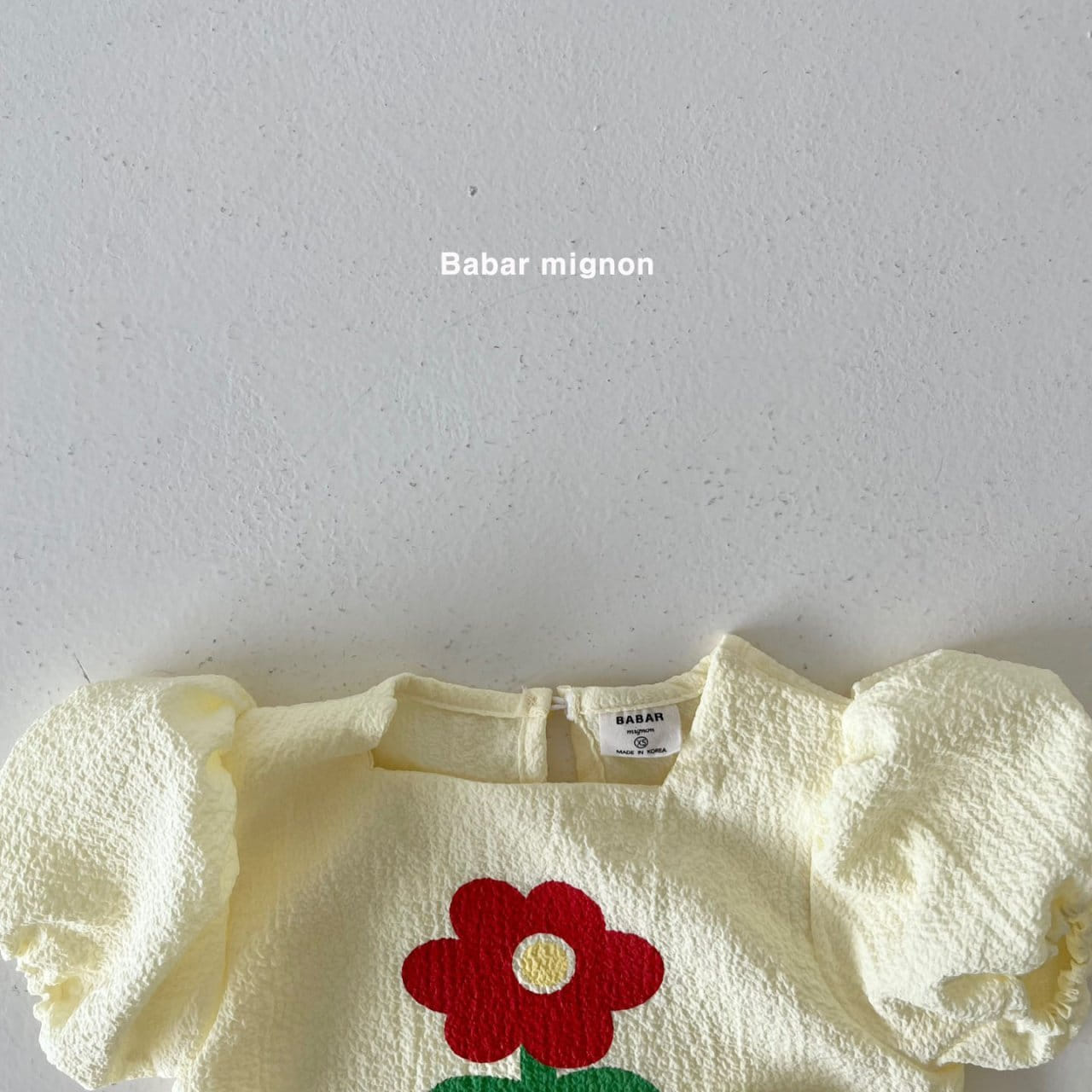 Babar Mignon - Korean Children Fashion - #kidsshorts - Embossing Top Bottom Set - 8