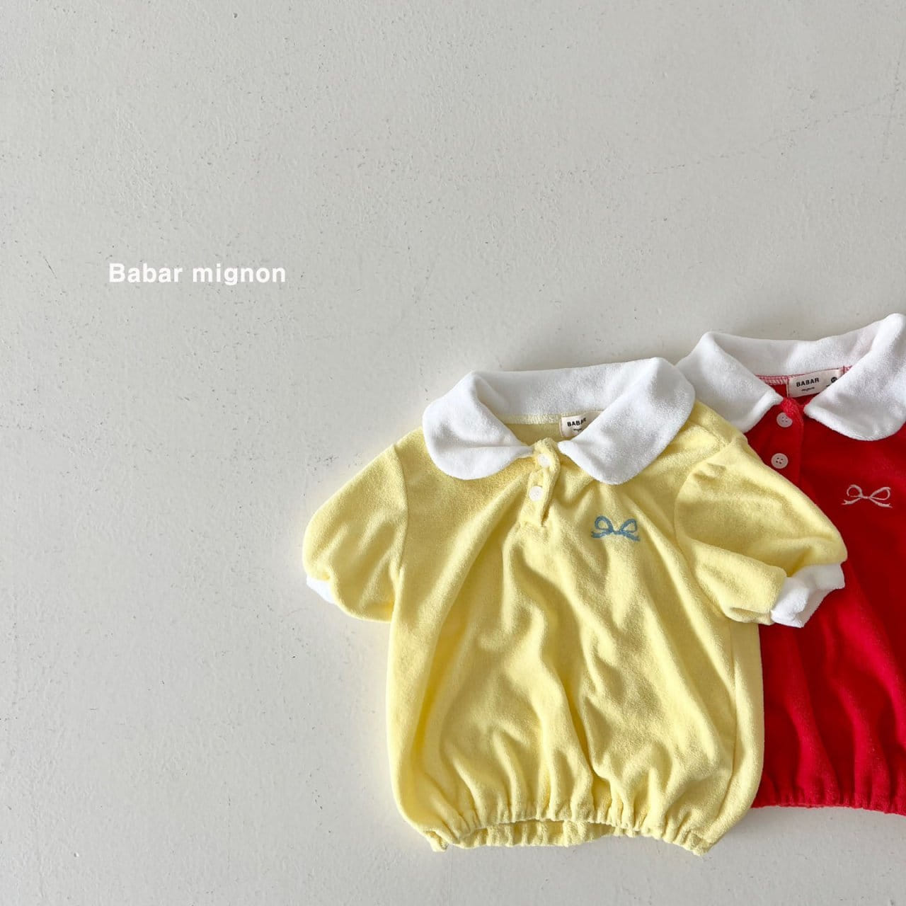 Babar Mignon - Korean Children Fashion - #kidsstore - Terry Collar Tee - 3