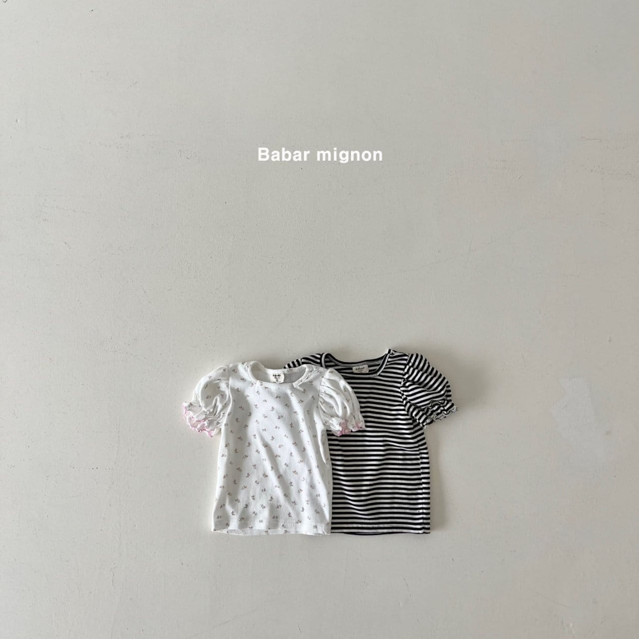 Babar Mignon - Korean Children Fashion - #kidsstore - Puff Rib Tee