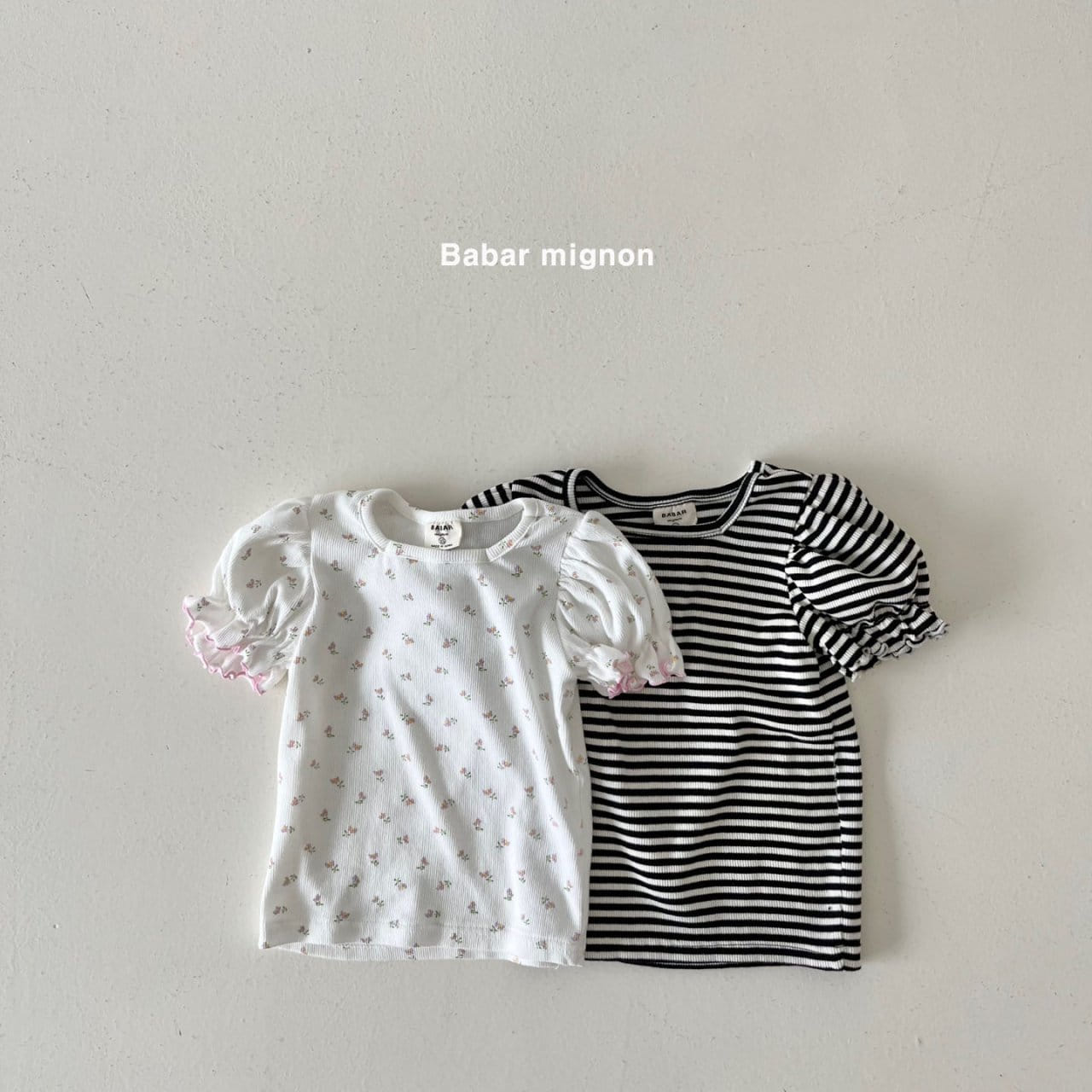 Babar Mignon - Korean Children Fashion - #kidzfashiontrend - Puff Rib Tee - 2