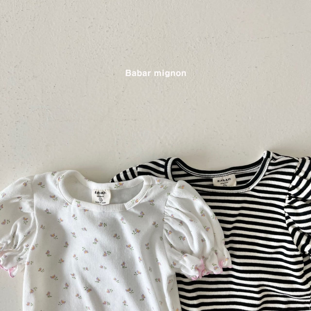 Babar Mignon - Korean Children Fashion - #Kfashion4kids - Puff Rib Tee - 4