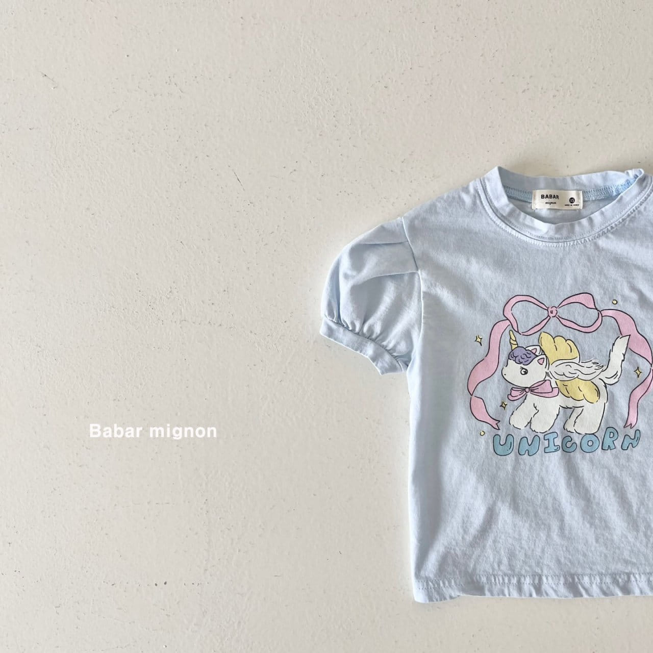 Babar Mignon - Korean Children Fashion - #todddlerfashion - Unicorn Puff Tee - 11