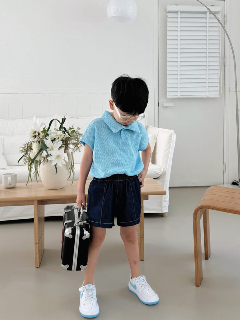 Bailey - Korean Children Fashion - #stylishchildhood - Denim Stitch Pants - 5