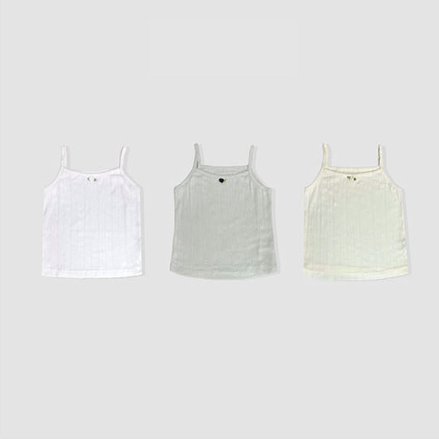 Banana J - Korean Children Fashion - #kidsstore - Lace Punching Sleeveless Tee - 2
