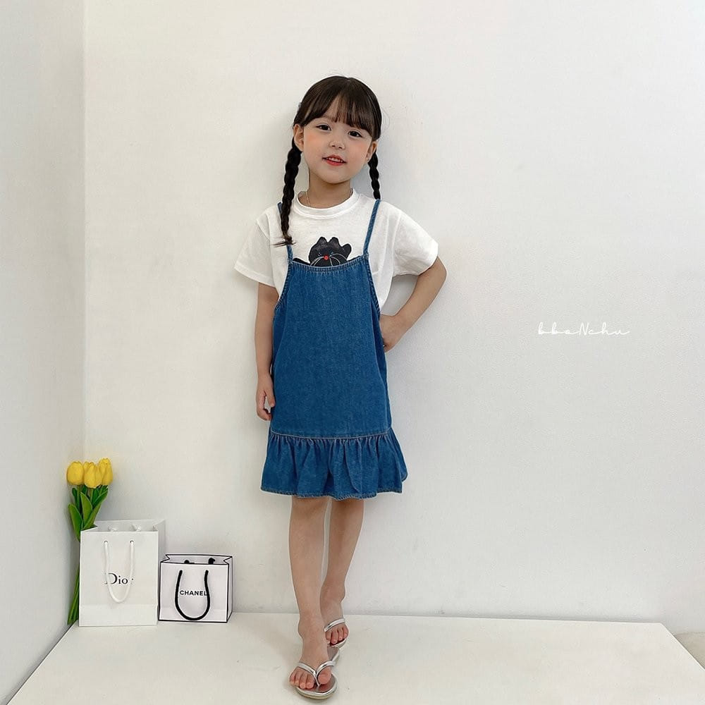 Bbonchu - Korean Children Fashion - #stylishchildhood - Denim Loose One-Piece - 4