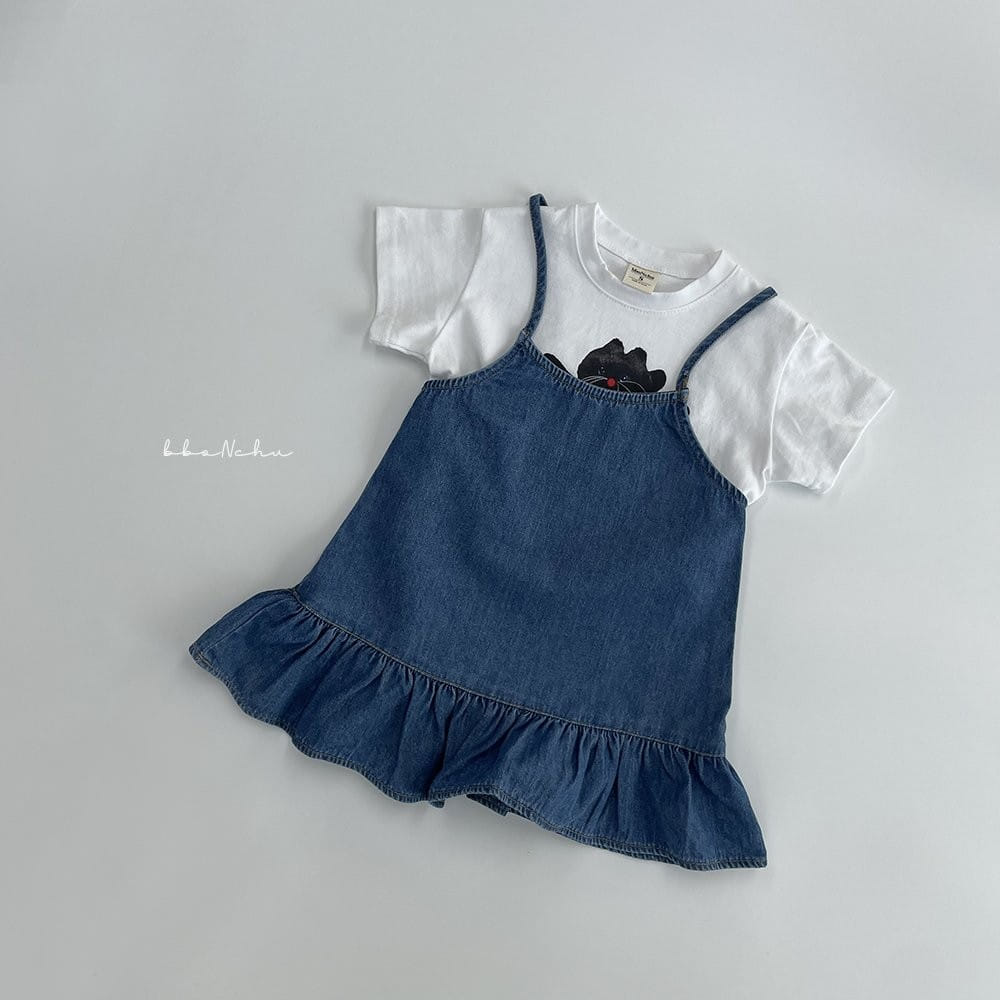 Bbonchu - Korean Children Fashion - #kidsshorts - Denim Loose One-Piece - 9