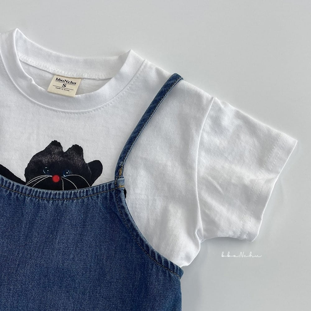 Bbonchu - Korean Children Fashion - #kidsstore - Denim Loose One-Piece - 10