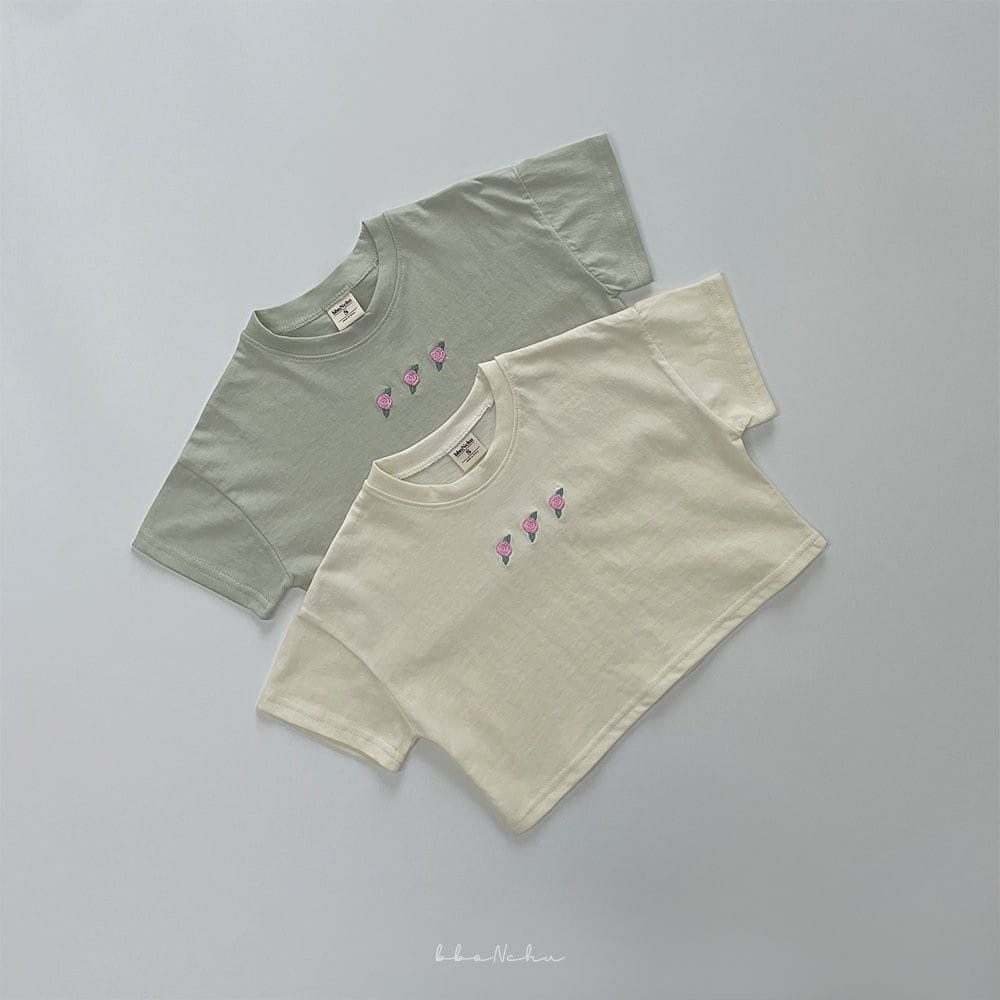 Bbonchu - Korean Children Fashion - #kidsstore - Rose Embroidery Tee - 2