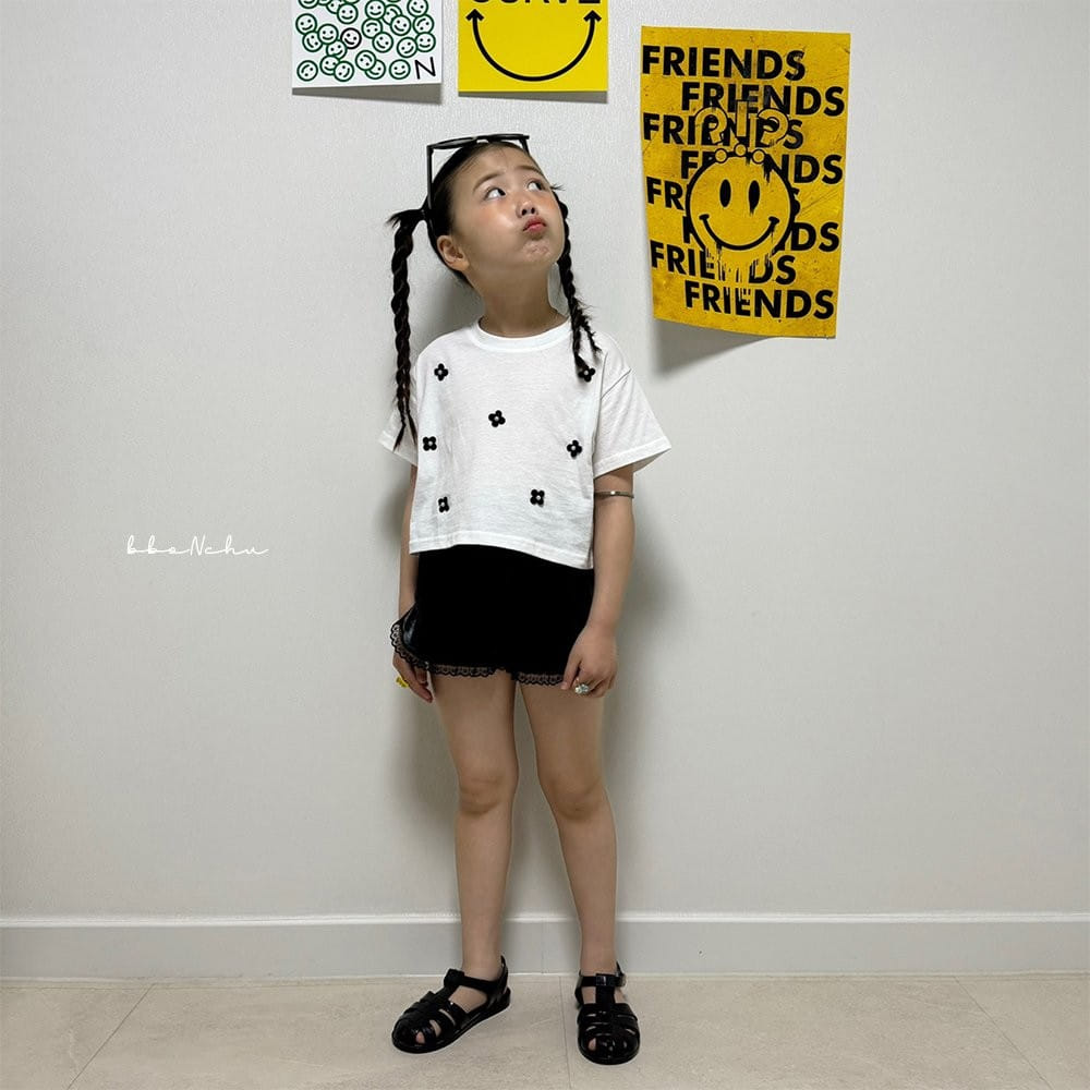 Bbonchu - Korean Children Fashion - #littlefashionista - Pearl Flower Tee - 2