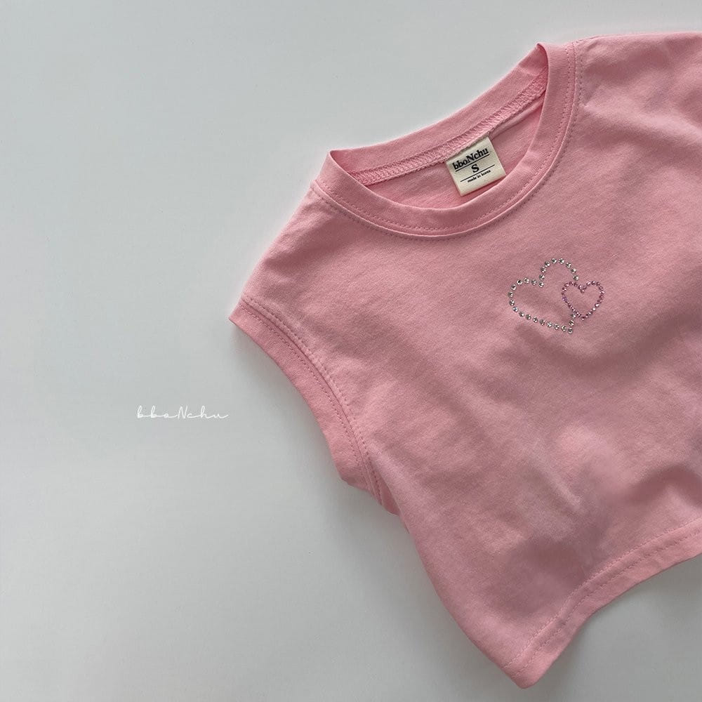 Bbonchu - Korean Children Fashion - #minifashionista - Bling Two Heart Tee - 10