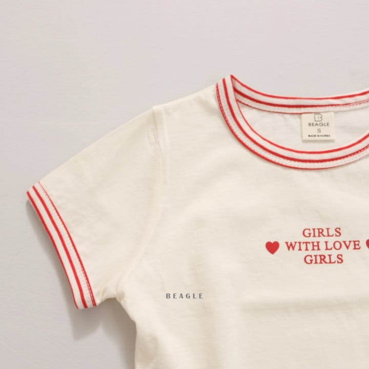Beagle - Korean Children Fashion - #childofig - Girl Heart Piping Tee - 5
