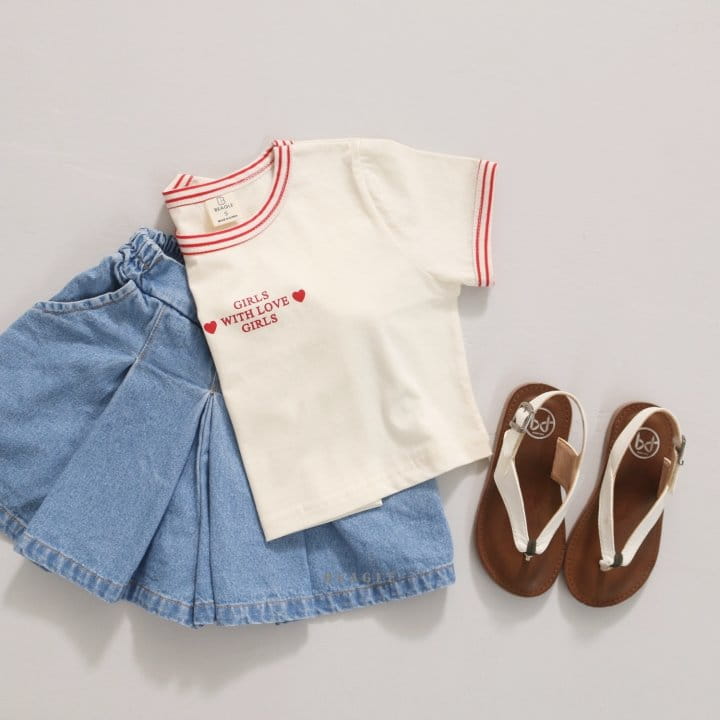 Beagle - Korean Children Fashion - #childofig - Girl Heart Piping Tee - 6
