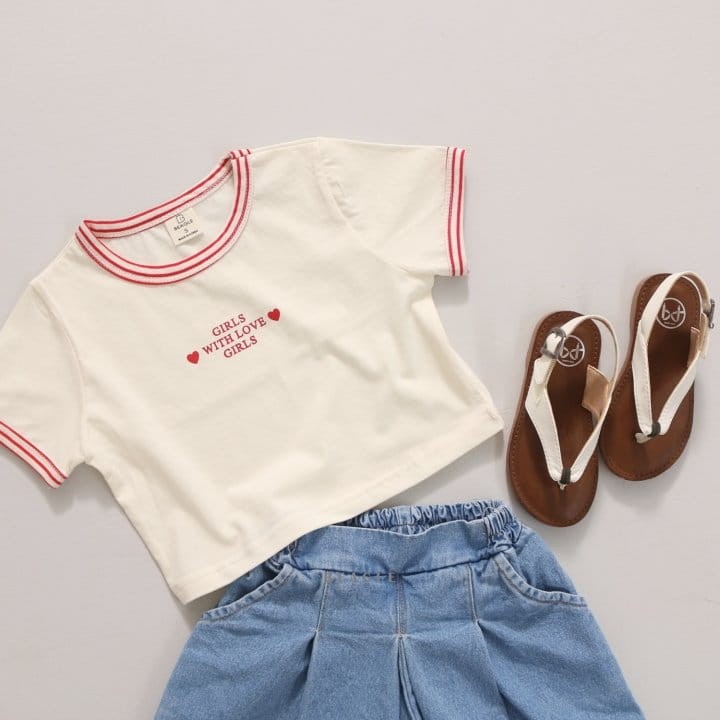 Beagle - Korean Children Fashion - #designkidswear - Girl Heart Piping Tee - 8