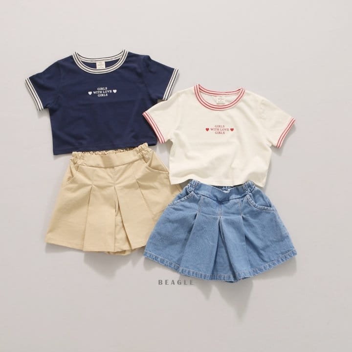 Beagle - Korean Children Fashion - #discoveringself - Girl Heart Piping Tee - 9