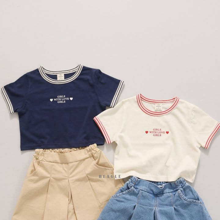 Beagle - Korean Children Fashion - #fashionkids - Girl Heart Piping Tee - 10