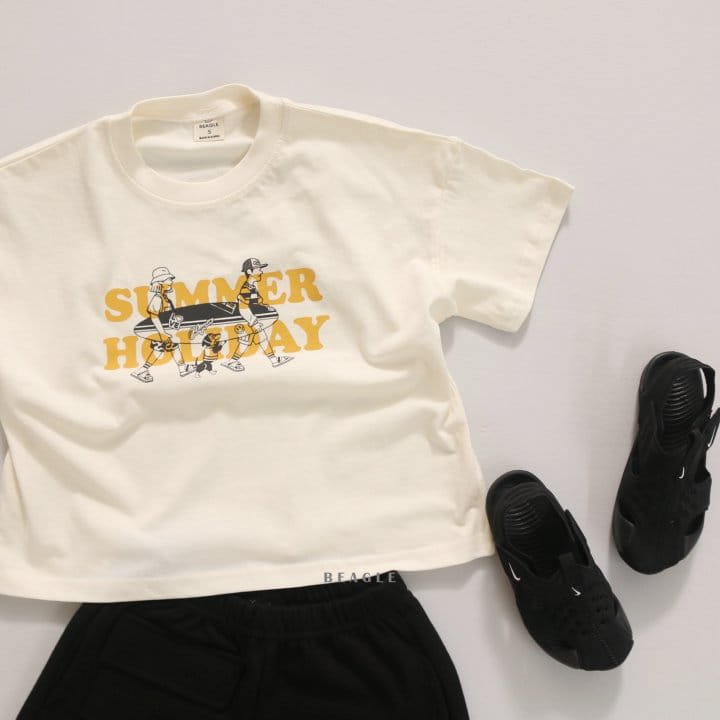 Beagle - Korean Children Fashion - #kidsshorts - Summer Holiday Tee - 4