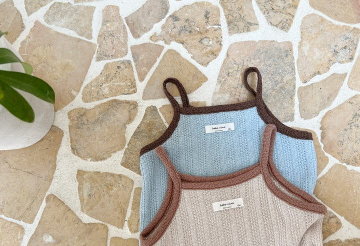 Bebe Nine - Korean Baby Fashion - #babyfever - Churros Sleevelss Top Bottom Set - 7