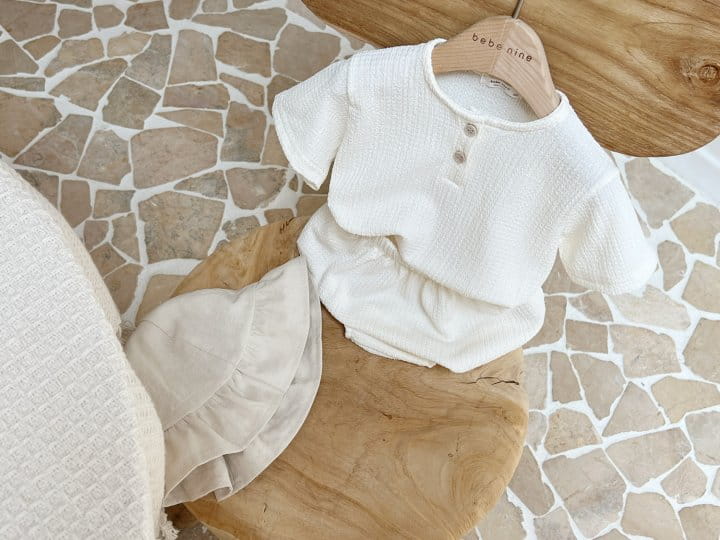 Bebe Nine - Korean Baby Fashion - #babyfever - Wave Bloomers Top Bottom Set - 2