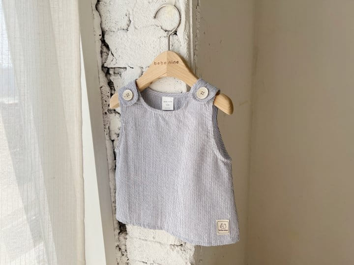 Bebe Nine - Korean Baby Fashion - #babyfever - Wide Button Sleevless Top Bottom Set  - 4