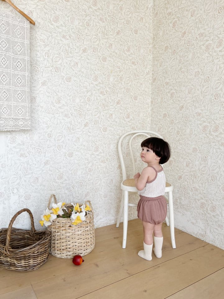 Bebe Nine - Korean Baby Fashion - #babylifestyle - Churros Sleevelss Top Bottom Set - 9