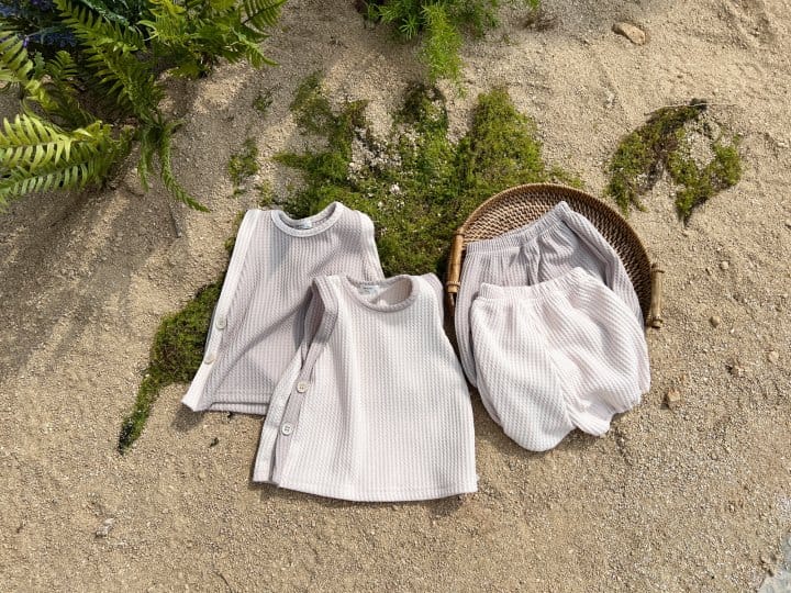 Bebe Nine - Korean Baby Fashion - #babylifestyle - Croffle Top Botom Set - 3