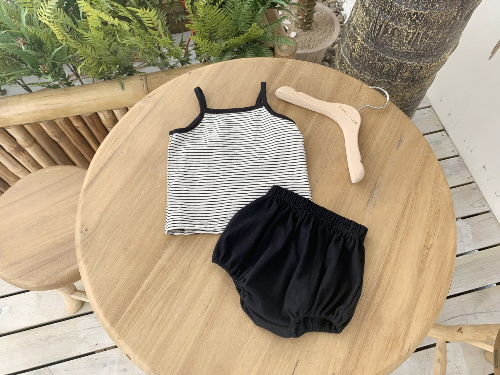 Bebe Nine - Korean Baby Fashion - #babyootd - Cacao Bloomers Top Bottom Set - 9