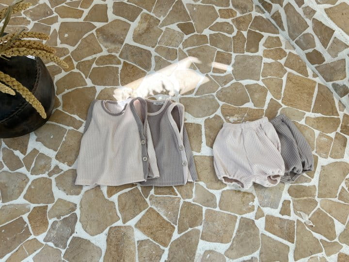 Bebe Nine - Korean Baby Fashion - #babyootd - Croffle Top Botom Set - 5