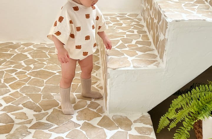 Bebe Nine - Korean Baby Fashion - #babyootd - Pum Bear Body Suit - 9